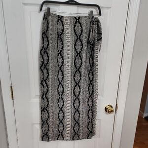 Talbots Elegant Black and White Wrap Skirt
